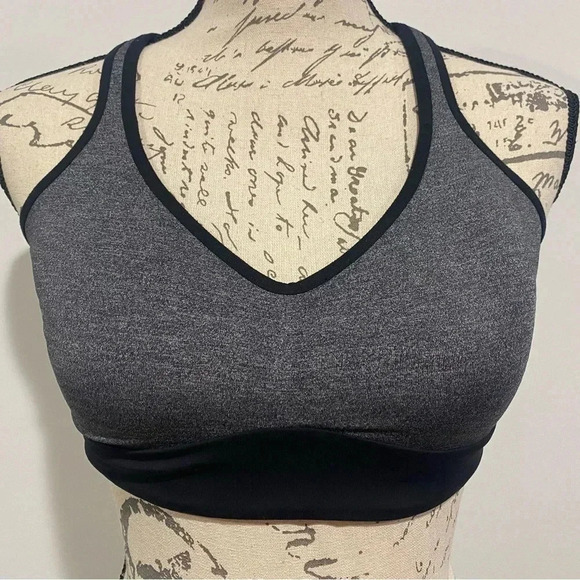 Lululemon Speed Up Bra Sports Top Yoga Run Mesh Black Gray Size 4 - Picture 1 of 7